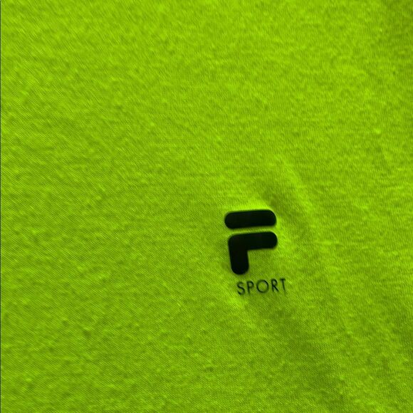 Men’s Fila neon Green Long Sleeve Performance Tee - Picture 3 of 5